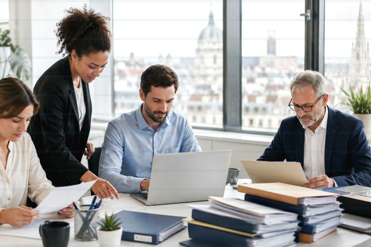Discussion calme autour de documents
